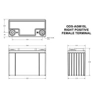 PC545 bateria 12V 13Ah C20 Odyssey Power & Motorsports ODS-AGM15L - 4