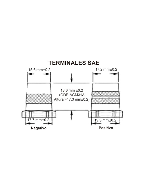 Kit terminales adaptadores SAE (automoción) para baterías Odyssey 31-PC2150S, ODX-AGM31, ODX-AGM31R y ODP-AGM31 - 3217-0049 -  -