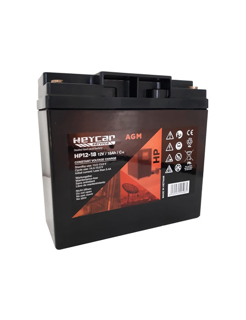 Bateria 12V 18Ah C20 70W de alta descarrega Heycar HP12-18 - 1