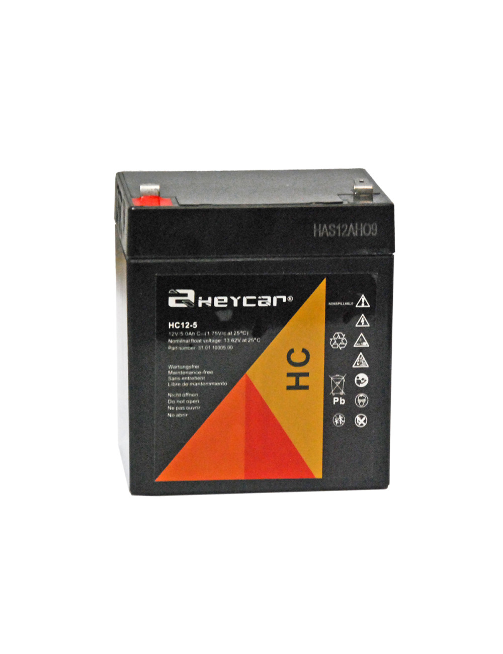 Pack 2 baterías (24V) para grúa Solmats GB-11 de 12V 5Ah C20 Heycar serie HC - 2xHC12-5 -  -  - 1
