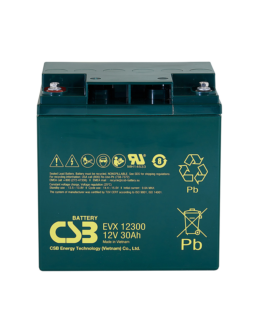 Bateria 12V 30Ah C20 ciclo profundo CSB EVX12300 - 1 Bateria 12V 30Ah C20 ciclo profundo CSB EVX12300 - 1