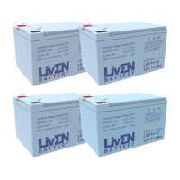 Pack de 4 baterías (48V) para patinete y scooter eléctrico de 12V 14Ah C20 ciclo profundo LivEN LEV14-12 - 4xLEV14-12 -  -  - 1