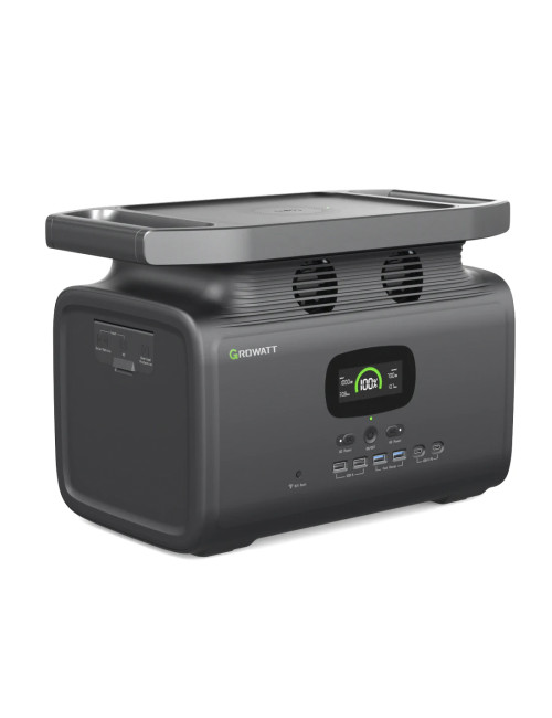 Estación de energía portátil Growatt Infinity 1500 de 1512Wh con 2000W (pico 4000W), 6xUSB, salida 12V y cargador inalámbrico - 