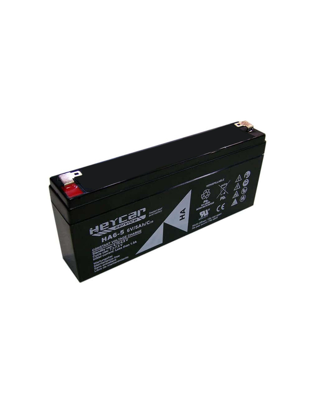 Batería para balanza digital GRAM K1, K3, K3I de 6V 5Ah C20 Heycar Service HA6-5 - HA6-5 -  - 8435231203173 - 1