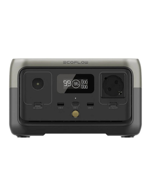 EcoFlow RIVER 2 central eléctrica portátil de 256Wh com 2 tomadas AC 300W  (600W máx.), 3 portas USB e tomada de isqueiro de 12V