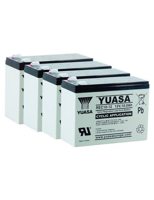 Pack 4 baterías para OSET 20.0 Racing de 12V 10Ah C20 ciclo profundo Yuasa REC10-12 - 4xREC10-12 -  -  - 1