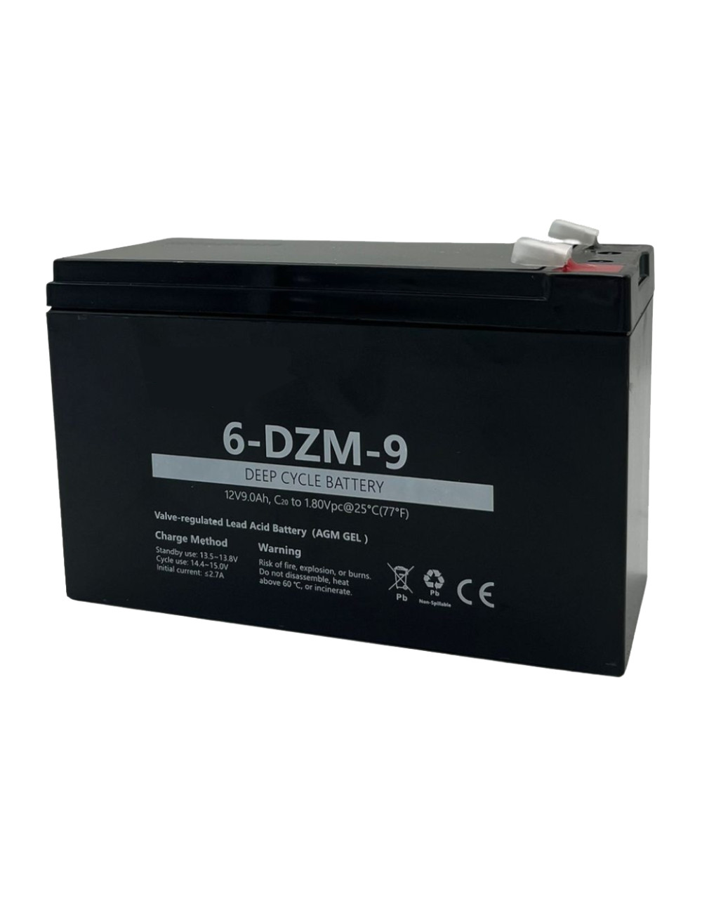 Batería 12V 9Ah C20 ciclo profundo 6-DMZ-9 - 6DZM9 -  -  - 1