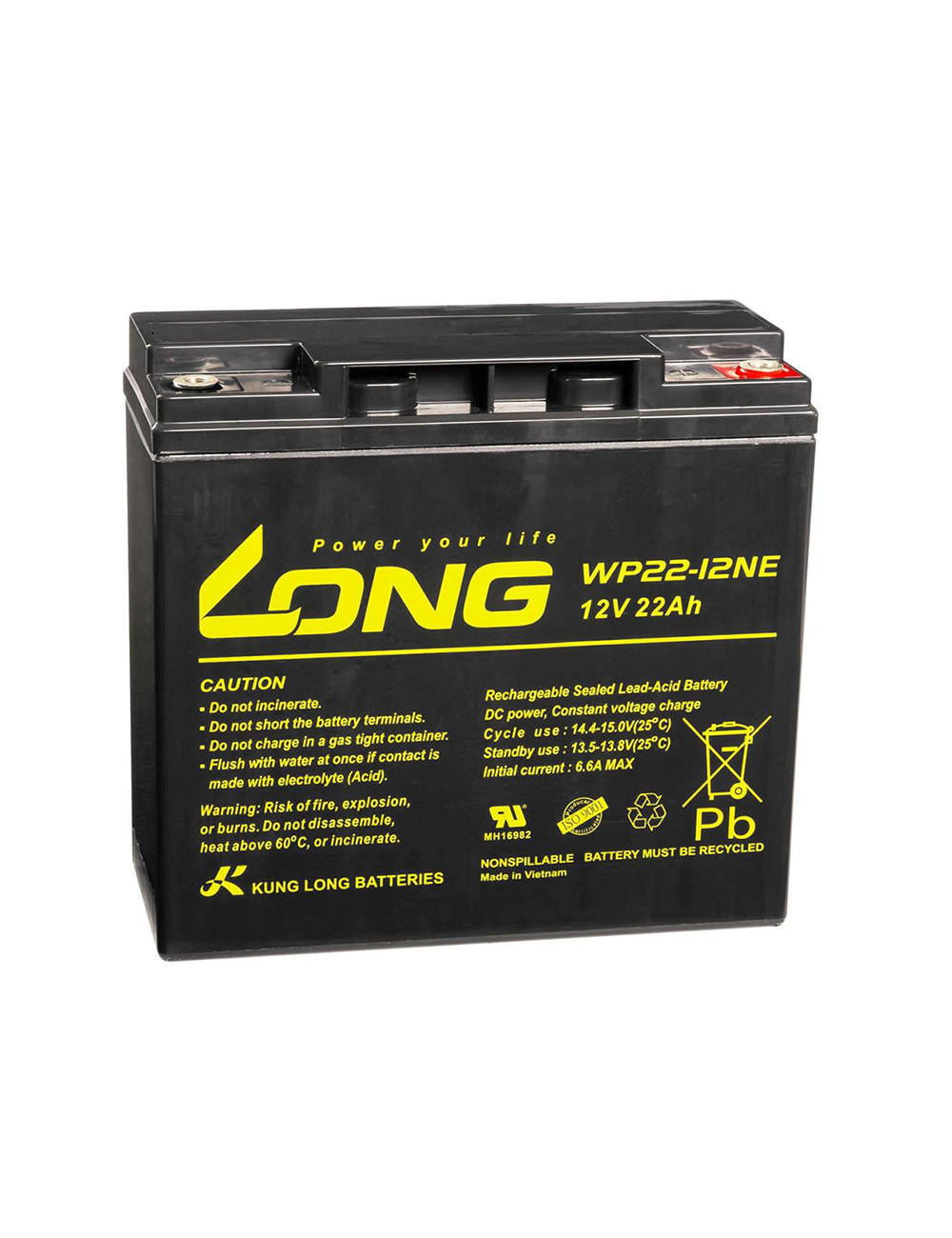 Bateria para motor auxiliar Power Pack Plus de Teyder de 12V 22Ah C20 ciclo profundo Long WP22-12NE - 1 Bateria para motor auxiliar Power Pack Plus de Teyder de 12V 22Ah C20 ciclo profundo Long WP22-12NE - 1