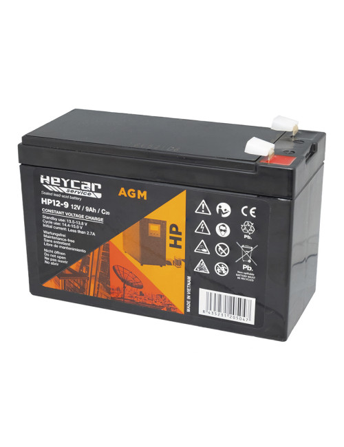 Bateria para UPS 12V 9Ah C20 36W alta descarga Heycar HP12-9 - 1