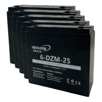 Bateria para Veleco Gravis (60V) pacote 5 baterias de 12V 25Ah C20 ciclo profundo serie Motive 6-DZM-25 - 1