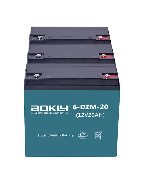 Pacote 3 baterias para scooter, quad e triciclo electrico de 12V 20Ah C20 ciclo profundo Aokly 6-DZM-20 - 1