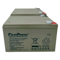 Pacote 2 baterias para scooter elétrico 12V 14Ah C20 ciclo profundo FirstPower FP12140 - 1