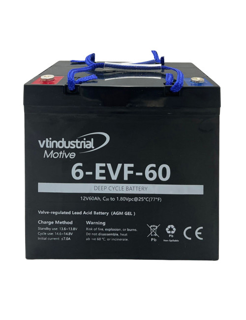 Bateria gel AGM 12V 60Ah C20 ciclo profundo série Motive 6-EVF-60 - 1