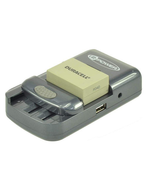 Cargador universal para baterías de cámaras de fotos, videocámaras y pilas recargables AA y AAA con puerto USB 2-Power - UDC5001
