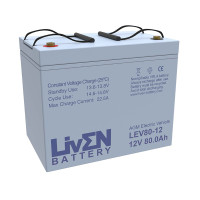 Bateria 12V 80Ah C20 ciclo profundo LivEN LEV80-12 - 1