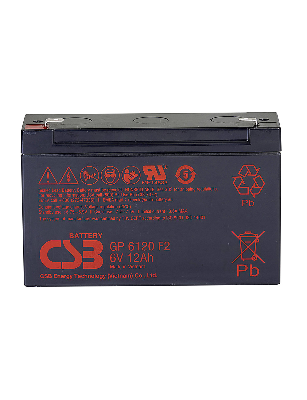 Bateria 6V 12Ah C20 CSB GP6120 F2 - 1