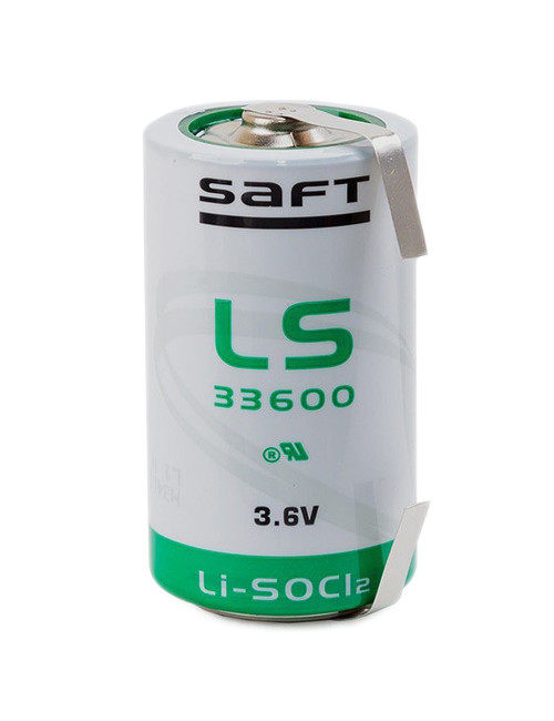 LS33600 CNR pilha de lítio D 3,6V 17Ah Saft série LS com terminais planos para soldar - 1