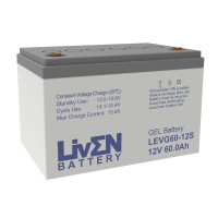 Bateria de gel puro 12V 60Ah C20 ciclo profundo Liven LEVG60-12S - 1