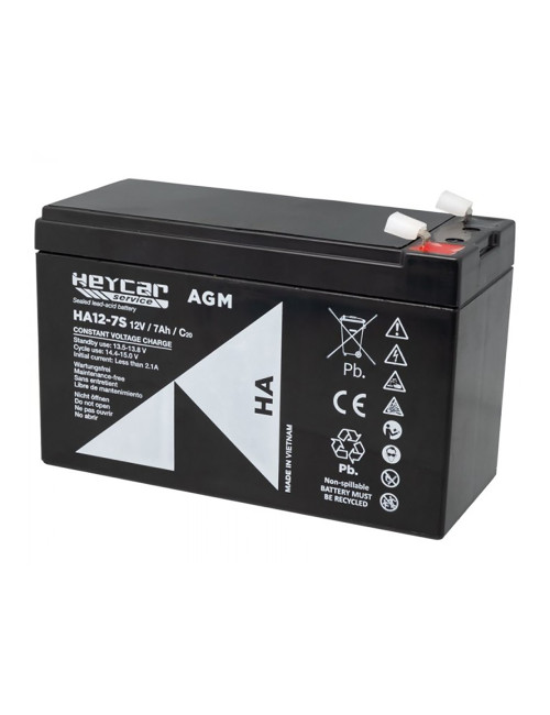 Batería para alarma 12V 7Ah C20 Heycar Service HA12-7S - HA12-7S -  - 8435231203357 - 1
