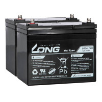 Pack 2 baterías gel para Sterling Sapphire de Sunrise Medical de 12V 36Ah C20 ciclo profundo Long LG36-12N - 2xLG36-12N -  -  - 