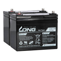 Pacote 2 baterias gel para Invacare Leo de 12V 36Ah C20 ciclo profundo Long LG36-12N - 1