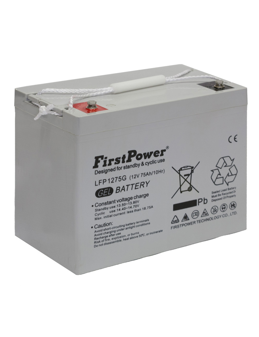 Batería gel 12V 75Ah C10 ciclo profundo FirstPower LFP1275G - LFP1275G -  -  - 1