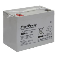 Bateria gel 12V 75Ah C10 ciclo profundo FirstPower LFP1275G - 1