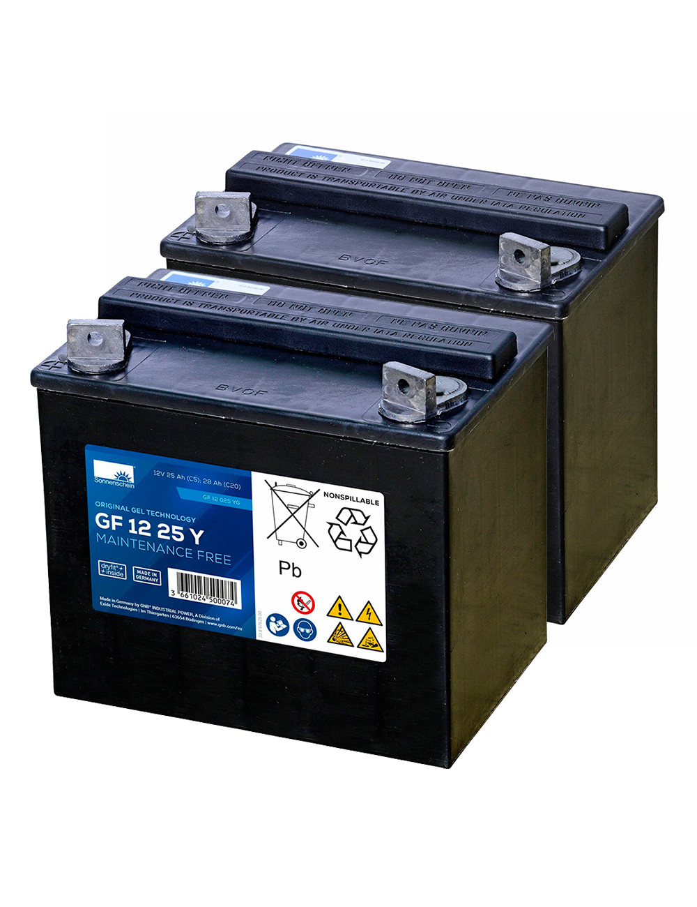 Pack 2 baterías de gel 12V 28Ah C20/20Hr Sonneschein Dryfit serie GF-Y (A500 cyclic) GF12025YG - GF12025YG -  - 5751171108808 - 