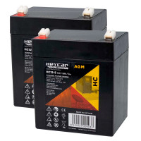 Pack 2 baterías (24V) para grúa Timotion TC12 de 12V 5Ah C20 Heycar HC12-5 - 2xHC12-5 -  -  - 1
