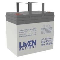 Batería gel 12V 32Ah C20 ciclo profundo Liven LEVG32-12 - LEVG32-12 -  -  - 1