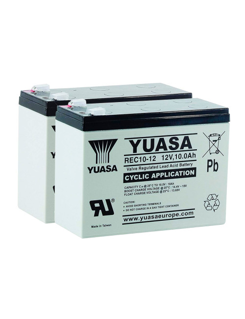 Pacote 2 baterías para Sterling Little Star de Sunrise Medical de 12V 10Ah C20 ciclo profundo Yuasa REC10-12 - 1