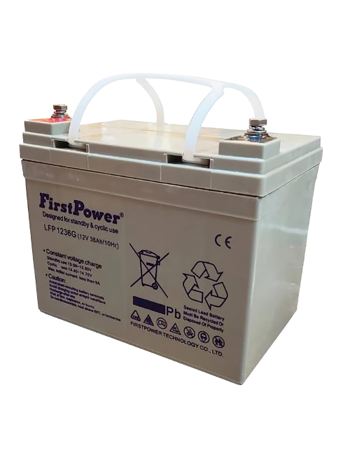 Bateria de gel 12V 36Ah C10 de ciclo profundo FirstPower LFP1236G - 1