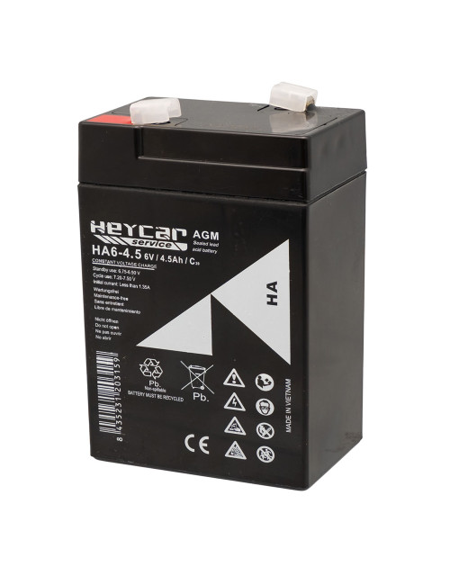 Batería para balanza o báscula digital 6V 4,5Ah C20 Heycar Service HA6-4.5 - HA6-4.5 -  - 8435231203159 - 1