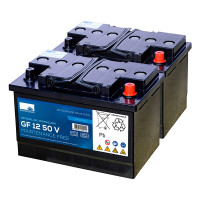 Pacote 2 baterías de gel 12V 55Ah C20/20Hr Sonneschein Dryfit serie GF-V - 1