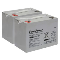 Pacote 2 baterias de gel para Invacare Kite de 12V 75Ah C10 ciclo profundo FirstPower LFP1275G - 1