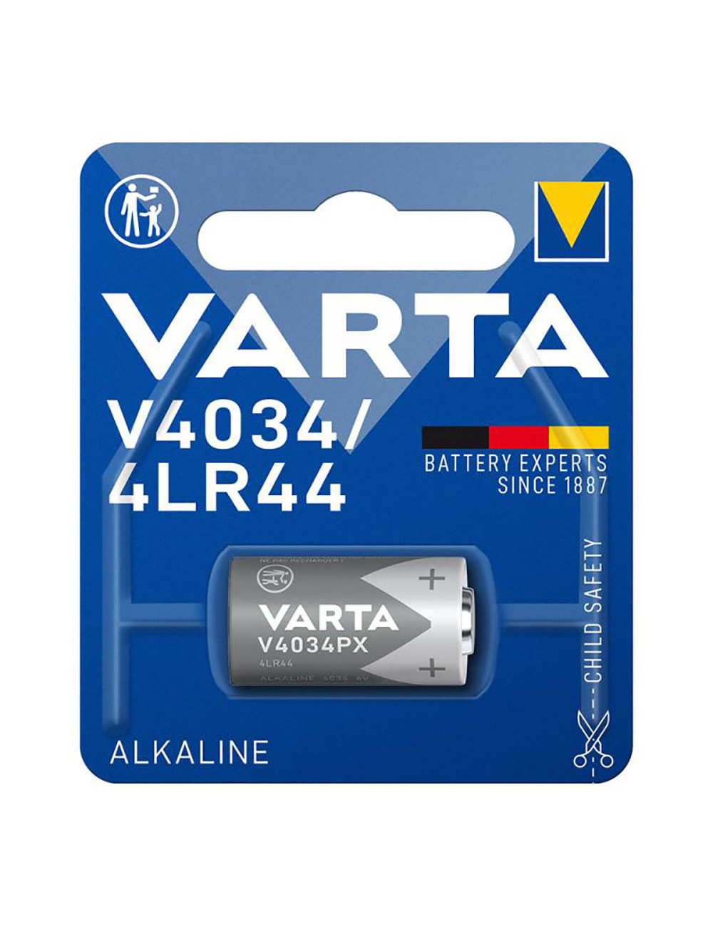 Batterie 6V 4LR44 Alkaline Mangan | 100 MAh, Typ V4034 VE1 BLI | Ersatzbatterie