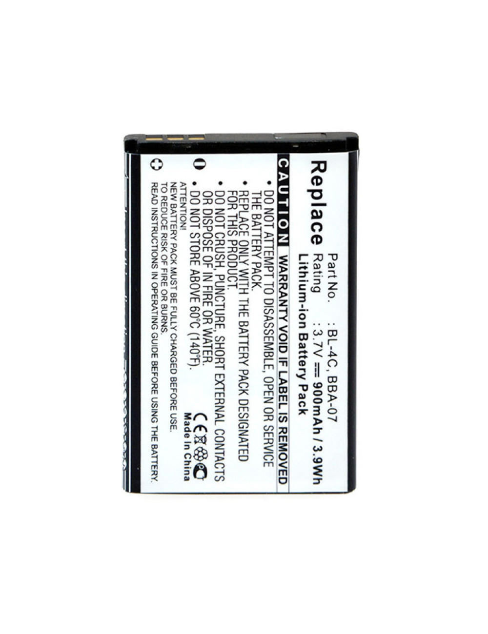 Bateria compatível Nokia BL-4C 3,7V 800mAh 3Wh - 1