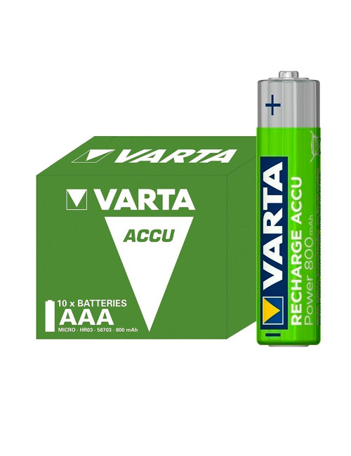 Pila AAA recargable 1,2V 800mAh Ni-Mh Varta Recharge Accu power (caja 10 unidades) - 56703 101 111 -  - 4008496550869 - 1