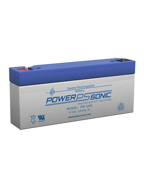 Batería de larga duración para Magnetofield 100 Gauss 12V 2,9Ah C20 Power Sonic PS-1229L con conector y cableado - PS-1229L -  -