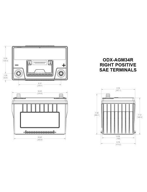 ODX-AGM34R batería 12V 68Ah C20 850CCA Odyssey Extreme 34R-PC1500 - ODX-AGM34R -  - 0635241140415 - 2