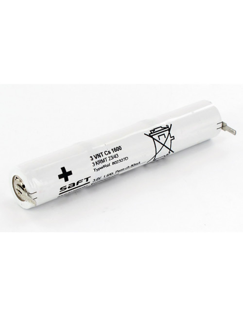 Bateria para iluminação de emergência de 3,6V 1,6Ah Ni-Cd com terminais faston - 3