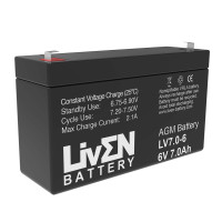 Batería 6V 7Ah C20 Liven LV7-6 - LV7-6 -  -  - 1