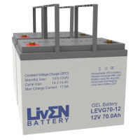 Pacote de 2 baterias de gel (24V) para cadeiras de rodas e scooters eléctricos de 12V 70Ah LivEN serie LEVG - 1
