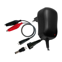 Cargador 12V 1A automático con conector y pinzas para baterías de plomo AGM y gel - FU-CP1000-12 -  - 8422551248533 - 1
