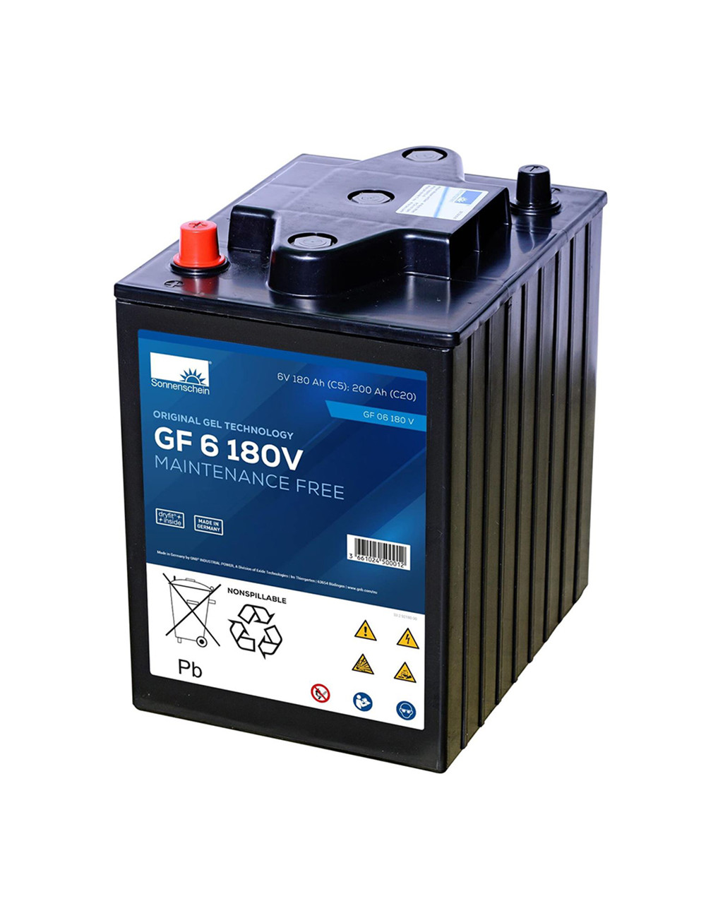 GF 6 180V batería gel 6V 180Ah C5 Sonneschein Dryfit - GF06180V -  - 3661024500012 - 1
