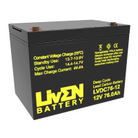 Bateria gel carbono de 12V 76Ah C20 ciclo profundo Liven LVDC76-12 - 1
