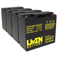 Batería para Veleco ZT15 (48V) pack 4 baterías de 12V 26Ah C20 ciclo profundo Liven LVDC26-12 - 4xLVDC26-12 -  -  - 1