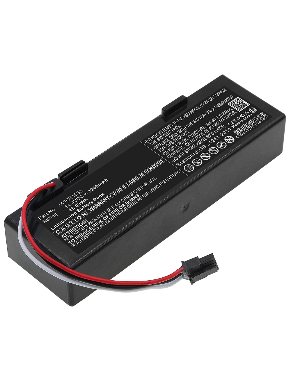 Batería compatible para Conga 3290, 3390, 3490, 3590, 3690, 3790 y 3890 de 14,4V 3200mAh 46,08Wh - AB-49CE1533 -  - 489412818336