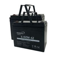 Pack 2 baterías gel híbrido para Sterling Sapphire y Sapphire 2 de Sunrise Medical de 12V 42Ah C20 ciclo profundo 6-DZM-42 - 2x6