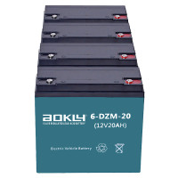 Bateria para Monty Mobility E130 (48V) pacote 4 baterias de 12V 20Ah C20 ciclo profundo Aokly 6-DZM-20 - 1